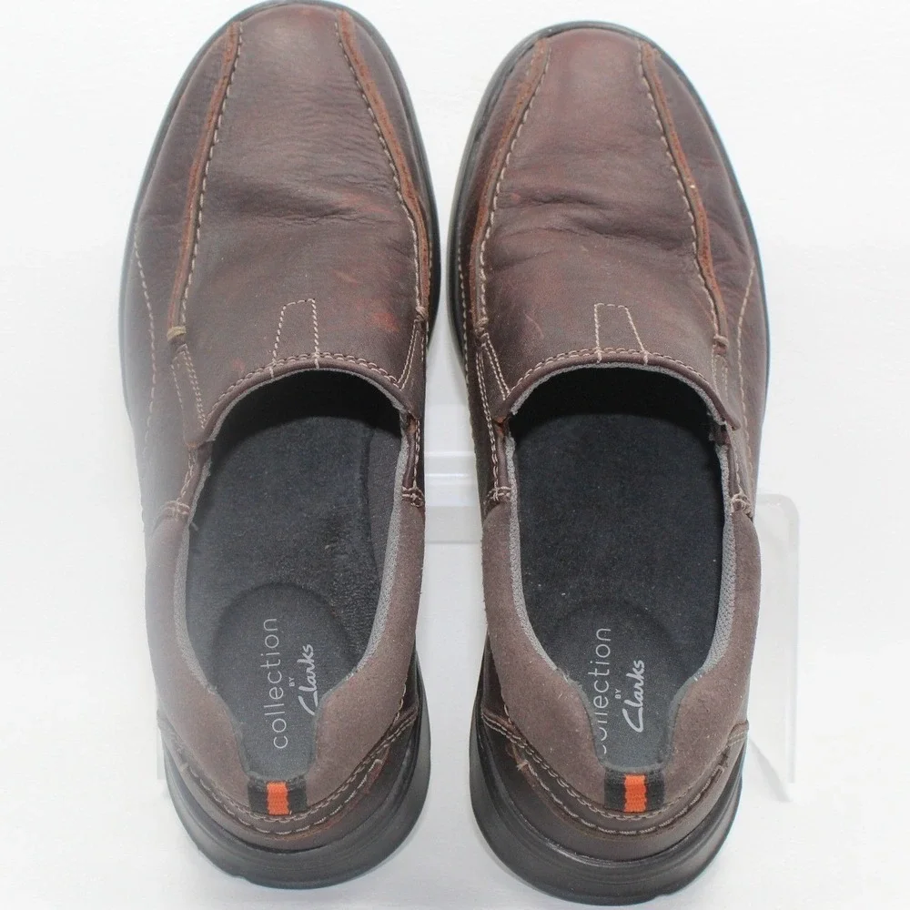 Clarks Collection Mens Brown Leather Slip On Loafers 261196147085 Size 9.5 M